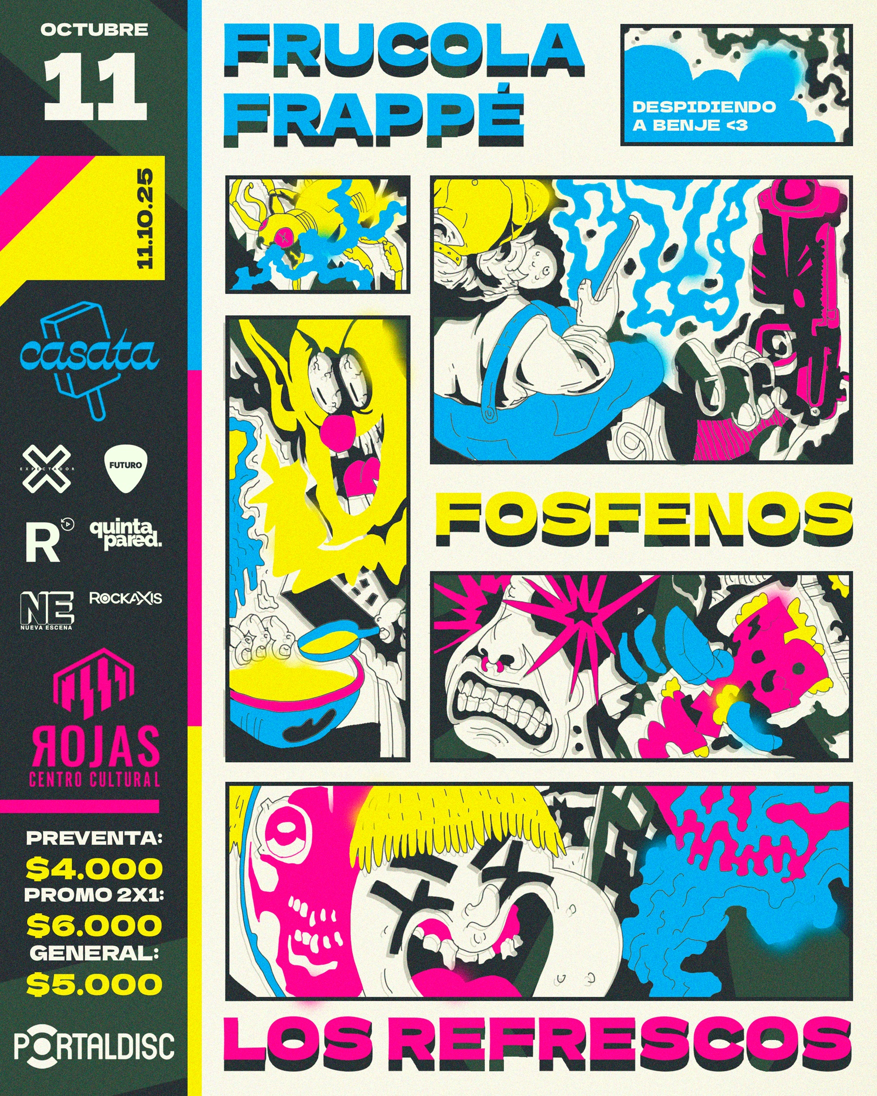 En la mesa con Frucola Frappé, Fosfenos y Los Refrescos